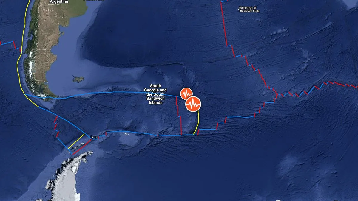 Землетрясение в регионе Южных Сандвичевых островов
