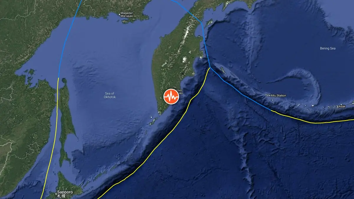 Землетрясение магнитудой 6.2 произошло на Камчатке. Россия