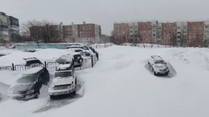 Мощный зимний шторм на камчатке