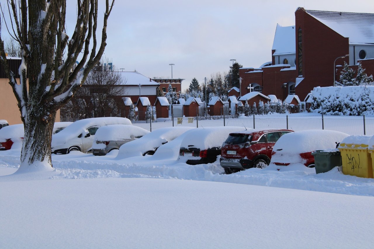 Снегопады в Польше. Слупск завален снегом