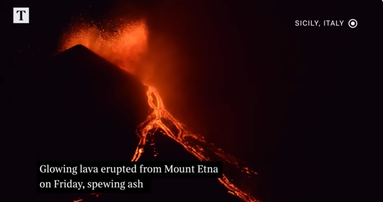 В Европе взорвался главный Вулкан Этна
