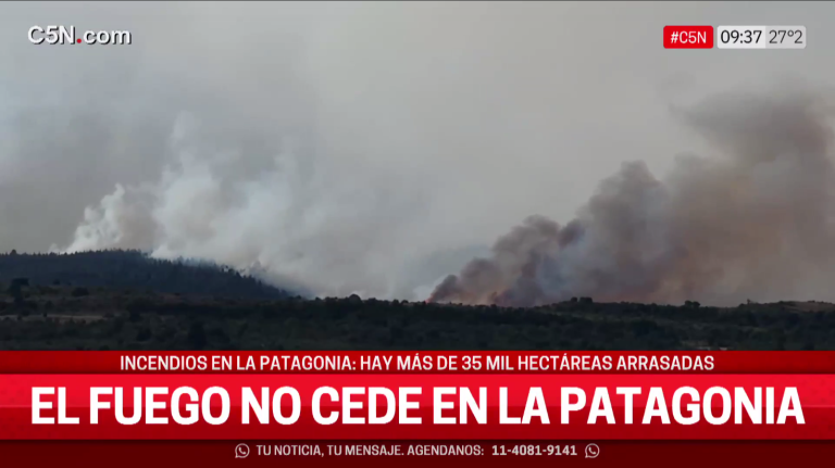 Лесные пожары в Чубут. Аргентина