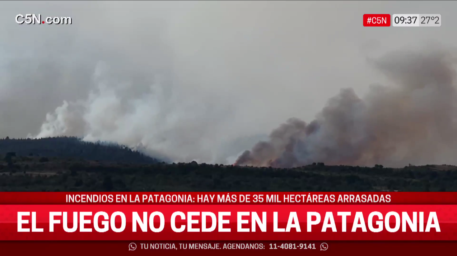 Лесные пожары в Чубут. Аргентина